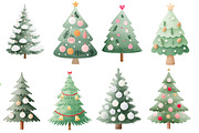 Watercolor Christmas tree clipart, an Illustration by Designworld (Thumbnail 2 of 4)
