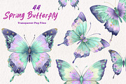 Spring Butterfly Clipart, an Illustration by CreationArt (Thumbnail 1 of 7)