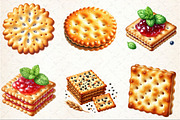 Cracker Watercolor Clipart, an Illustration by Rose Art (Thumbnail 3 of 7)