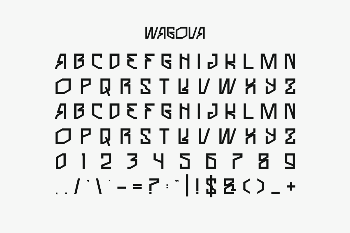 Wagova - Futuristic Font, a Sans Serif Font by Iqsiart Studio (Photo 4 of 6)