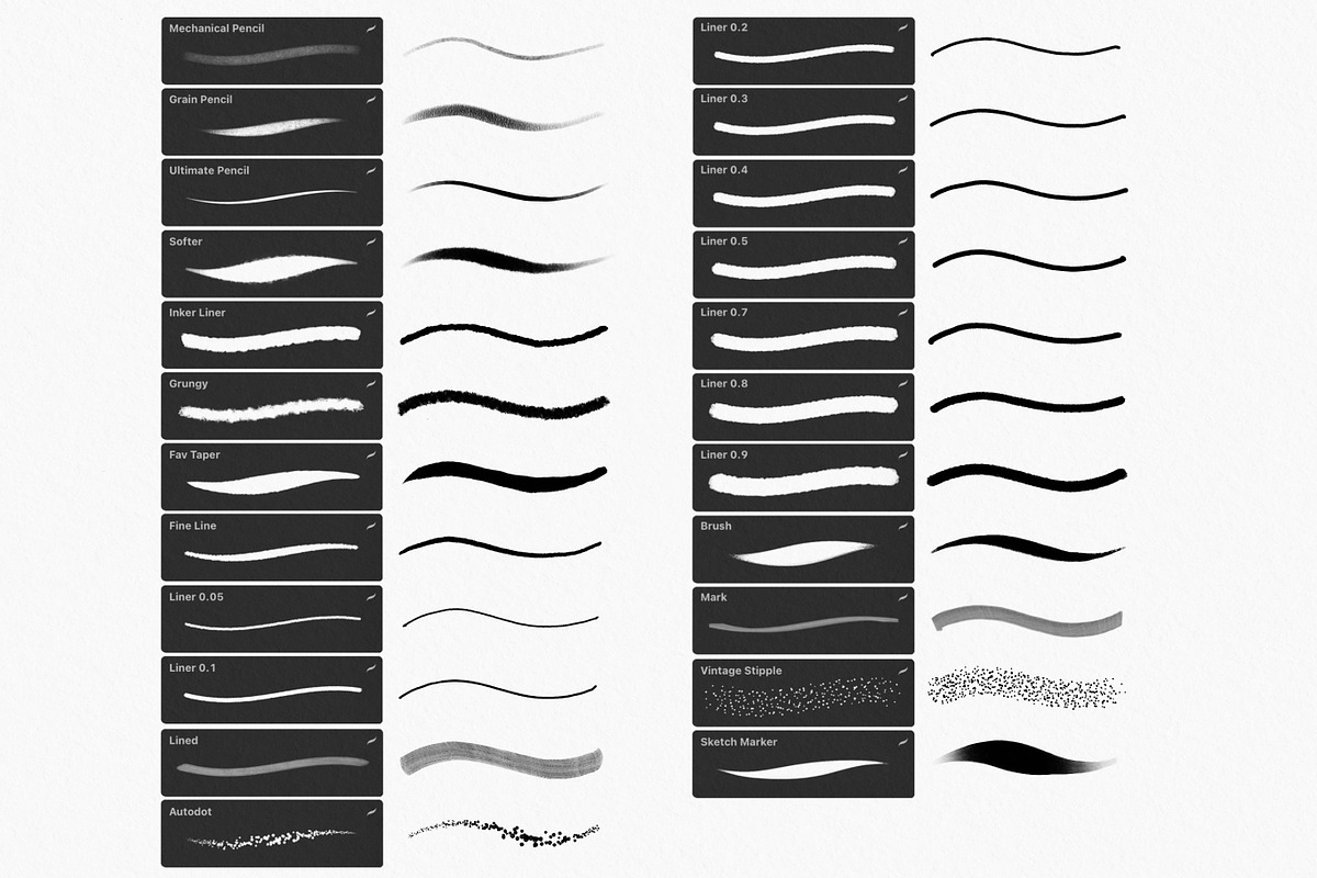 Procreate Brushes - Liners & Pencils, a Brush Add-On by Easy Procreate (Photo 9 of 9)