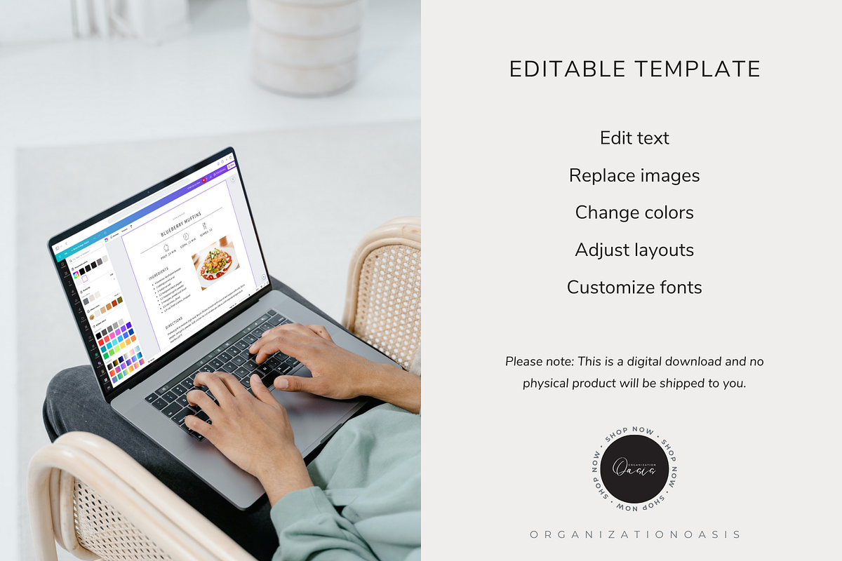 Cookbook Template CANVA, a Templates & Theme by OrganizationOasisRo (Photo 8 of 10)