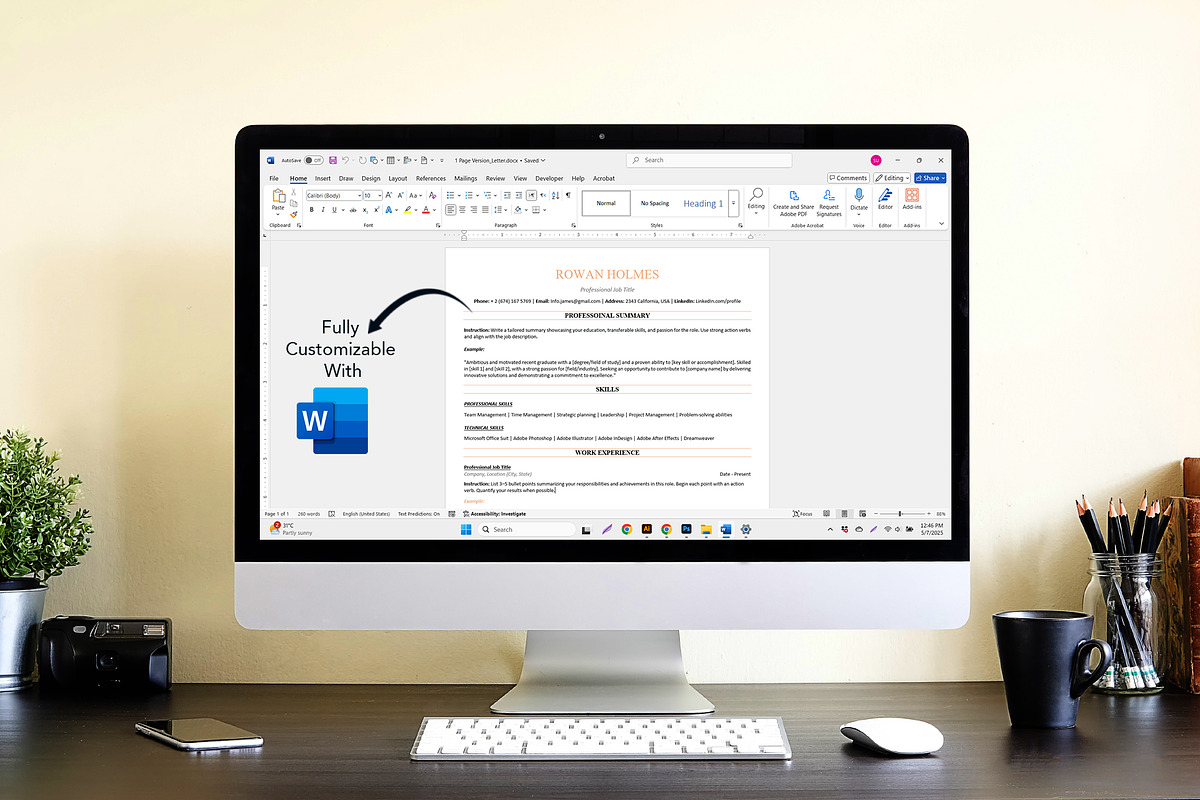 ATS Friendly microsoft word resume, a Resume Template by Design_Xlab (Photo 4 of 10)