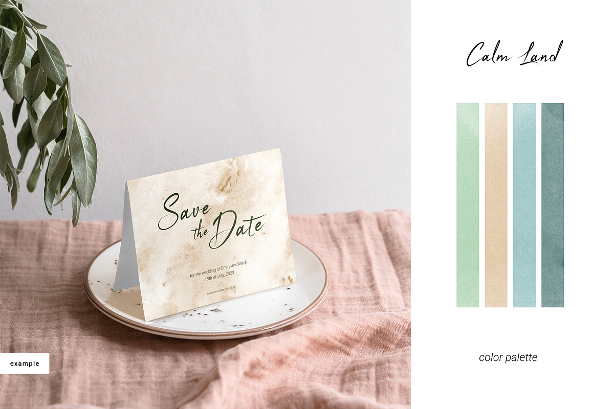 CALM LAND | Watercolor backgrounds, a Texture Graphic by SweetRenieDesigns (Photo 2 of 8)