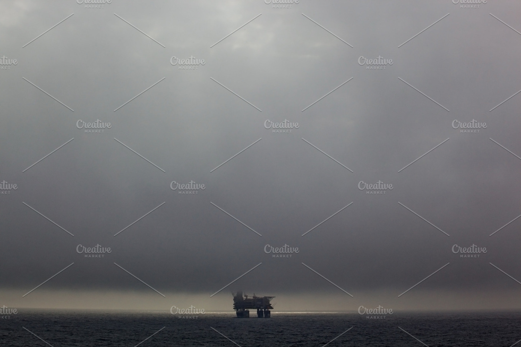 Drilling platform in the sea, an Industrial Photo by ELEONIMAGES