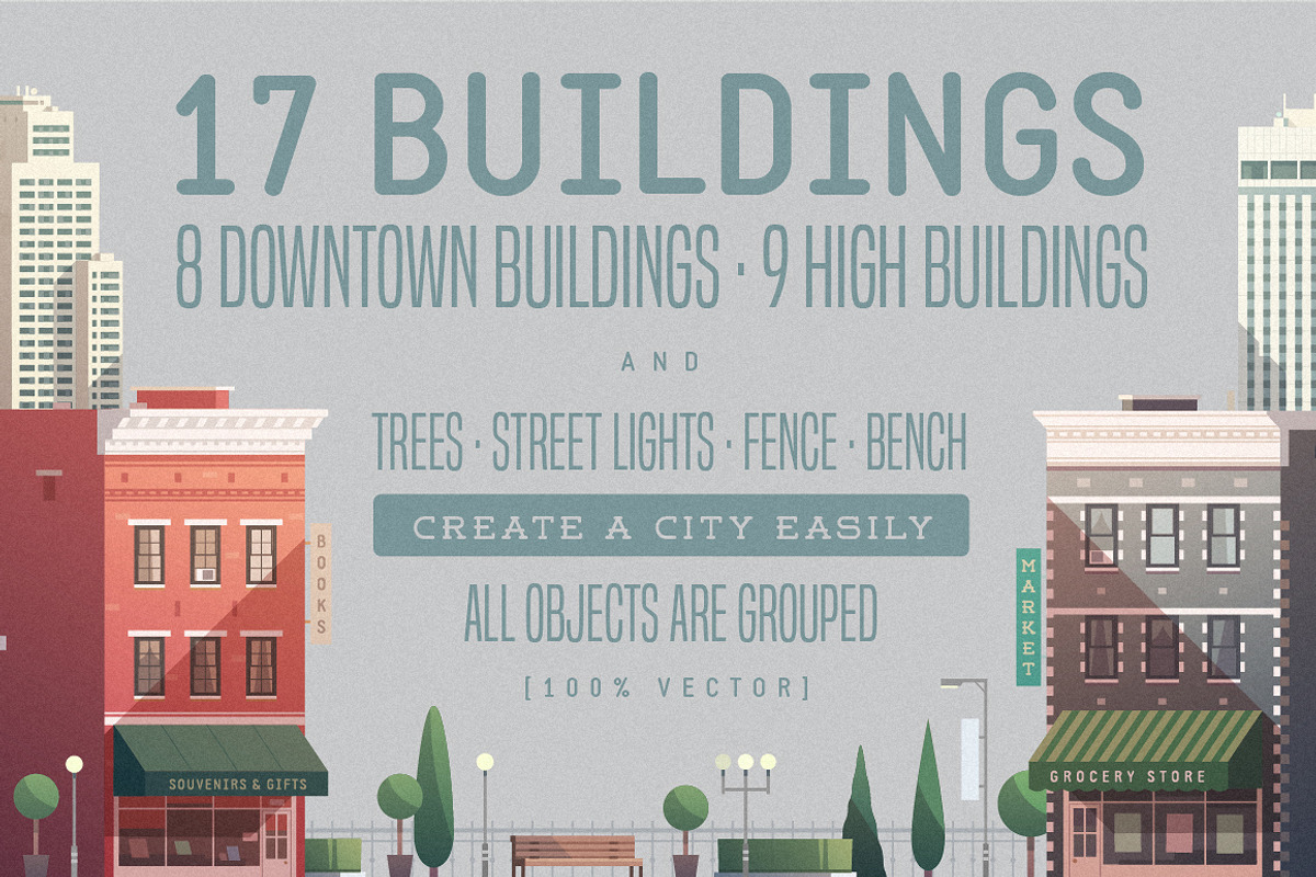 Vector Buildings Pack, an Illustration by Darumo Shop (Photo 2 of 8)
