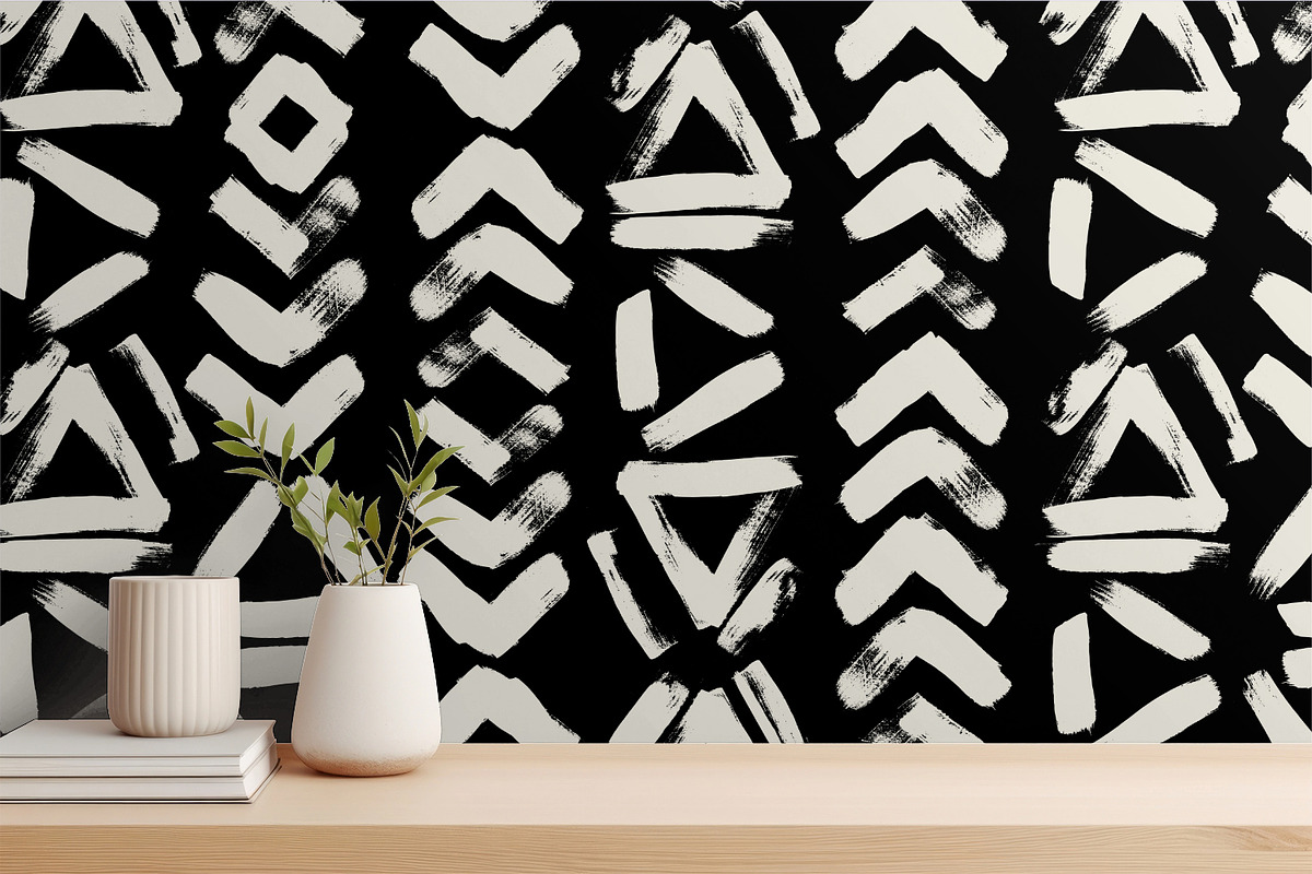 Dark Brush Painted Tribal, a Wallpaper Graphic by MalyskaStudio (Photo 8 of 16)