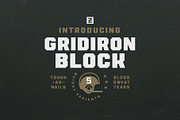 Gridiron Block, a Font by VarsityType® (Thumbnail 1 of 8)