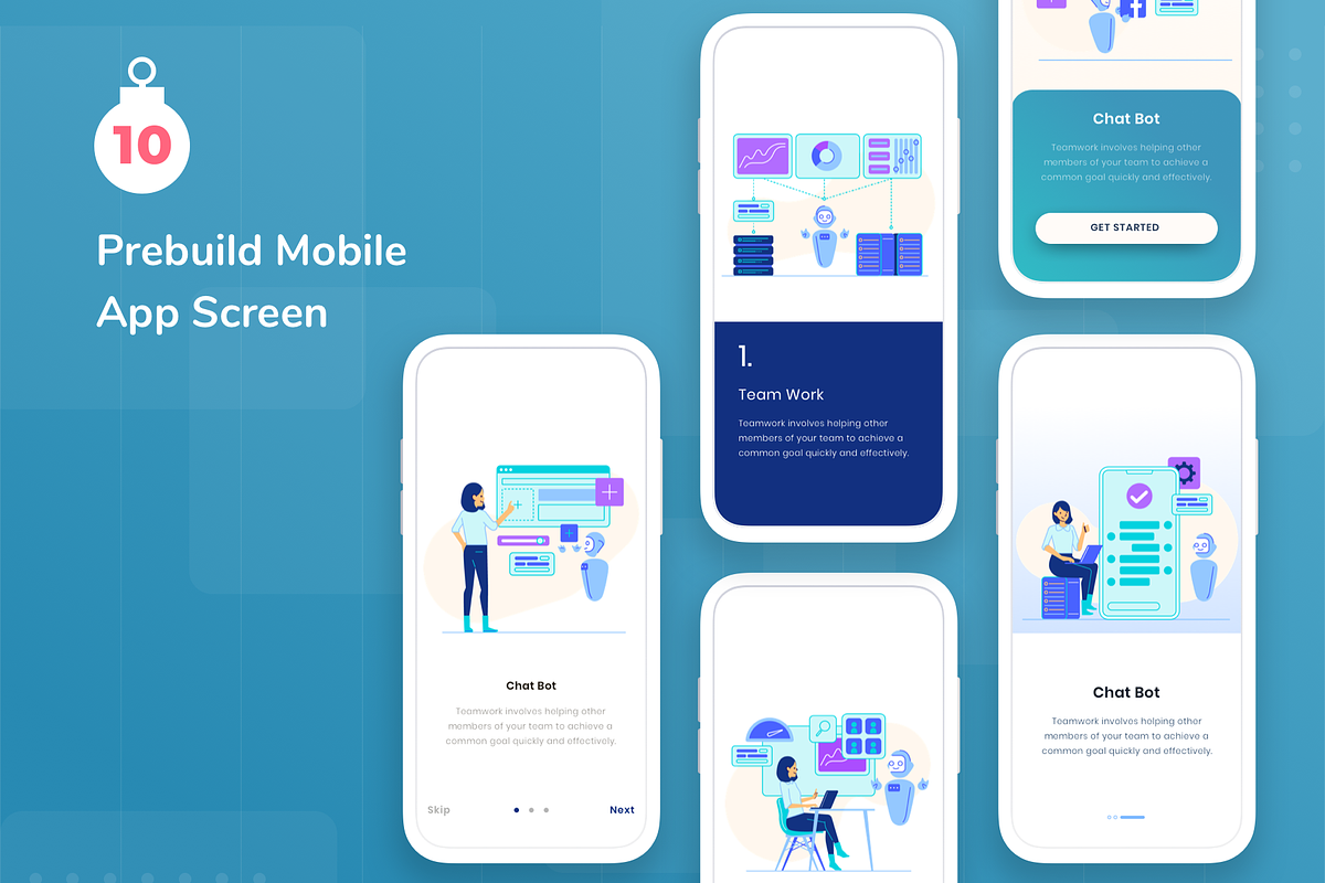 Chatbot AI Illustration Pack, a Templates & Theme by Graphicdunk