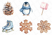 Watercolor Cute Winter Clipart Bundl, an Illustration by DreamPrint404 (Thumbnail 6 of 7)