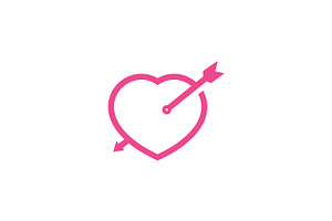 Heart Or Love Line Pink Arrows Logo