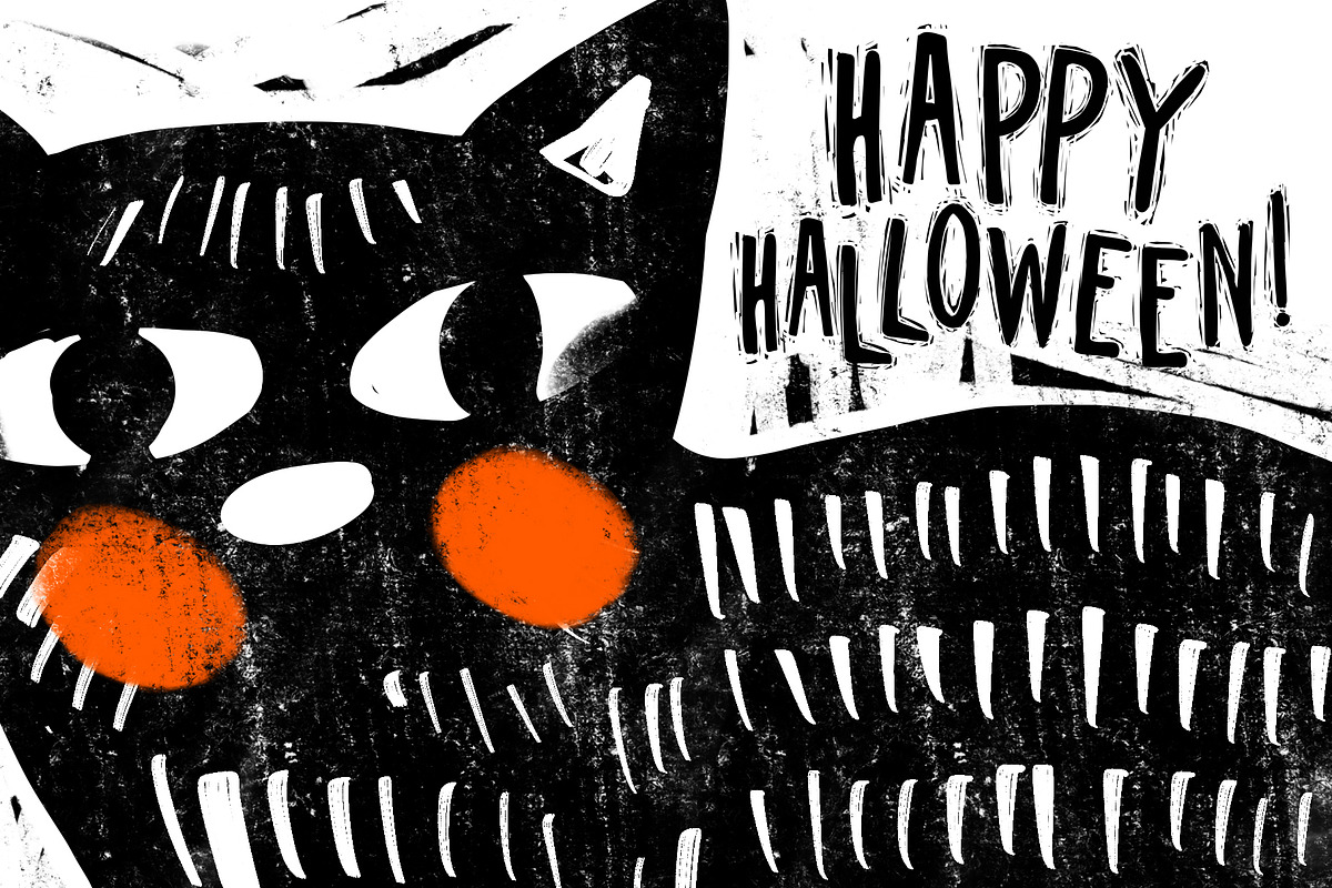 Halloween Linocut Clipart, an Illustration by Malena (Photo 6 of 6)