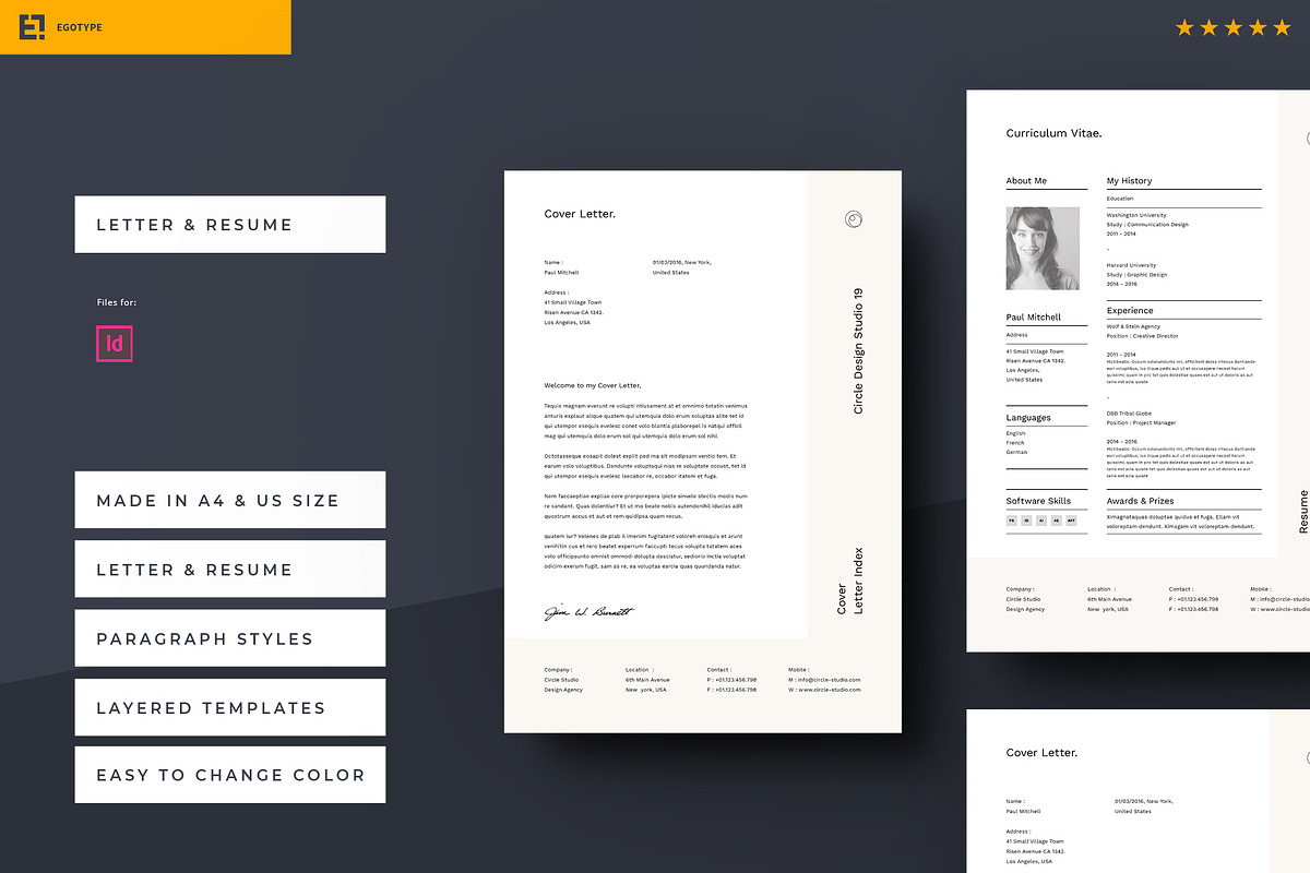 Circle Resume and Letter, a Resume Template by Egotype (Photo 1 of 9)