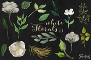 White flowers clip art, hand painted, an Illustration by SandraGraphicDesign (Thumbnail 3 of 4)