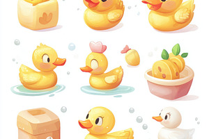 Adorable Yellow Rubber Ducks Bath To, an Animal Photo by Pixeness Studio