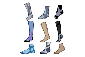compression socks set cartoon vector, an Object Illustration by pikepicture