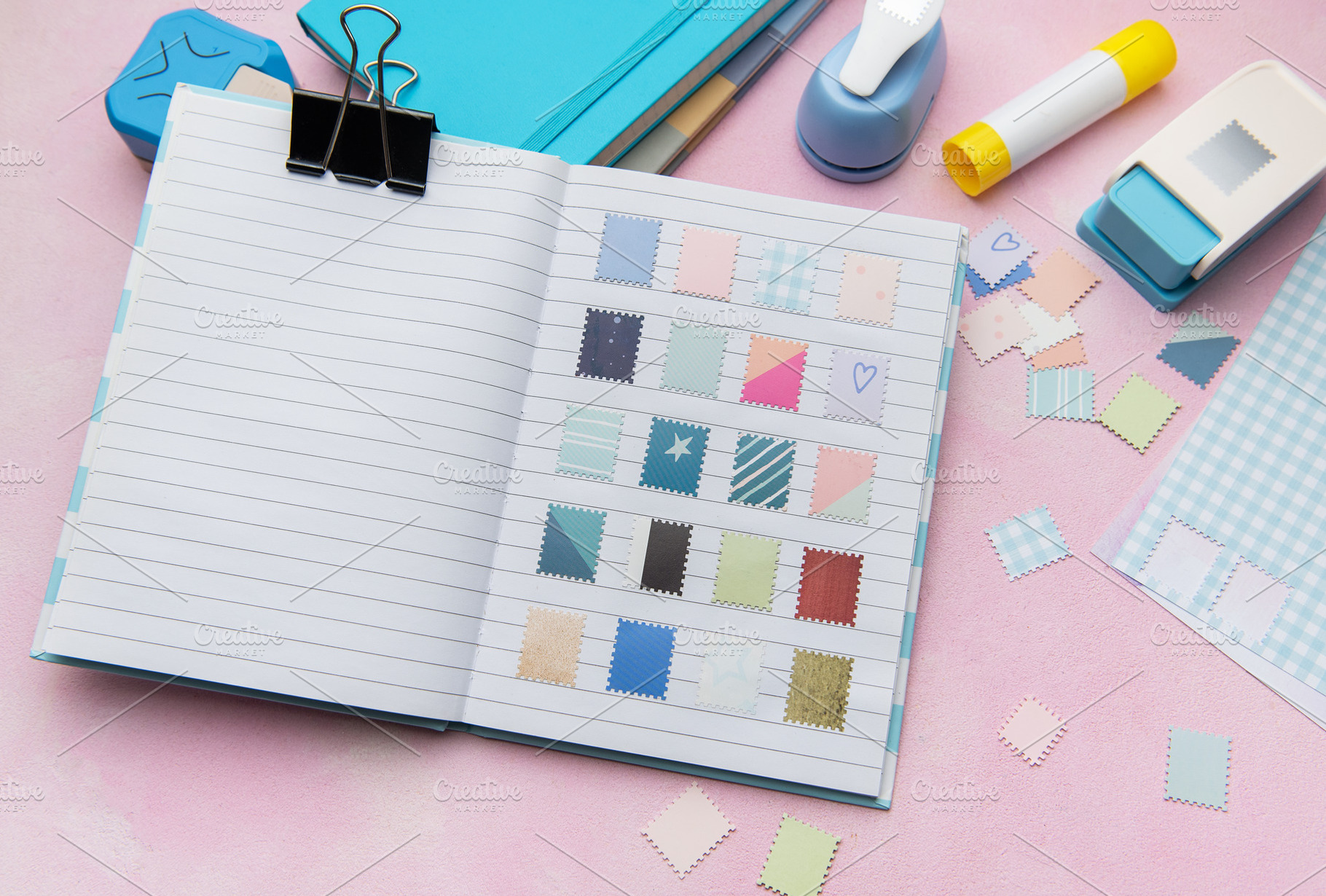 Scrapbook journal with decorative crafting paper punches creatin, an Arts & Entertainment Photo by Olena Rudo
