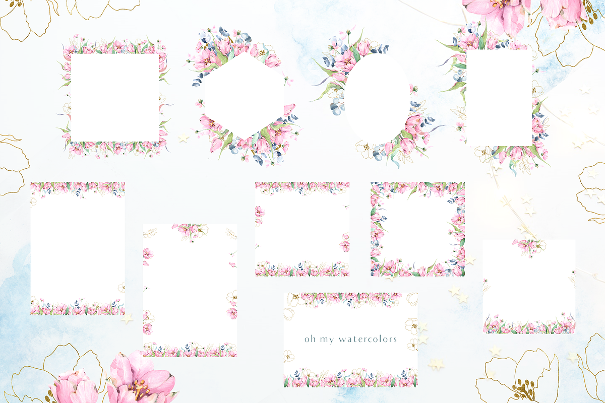 Watercolor Spring Frames collection, a Graphic by Tatiana Troian (Photo 3 of 4)
