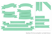 Mint Ribbon Banner Clipart, an Illustration by Amanda Ilkov (Thumbnail 4 of 4)
