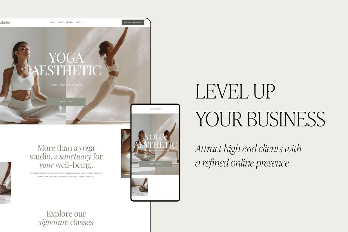 Squarespace Template Yoga, Pilates, a Squarespace Template by Studio Marmotte (Photo 2 of 6)