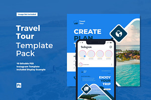 Travel Tour Instagram Post, a Social Media Template by CavenArt