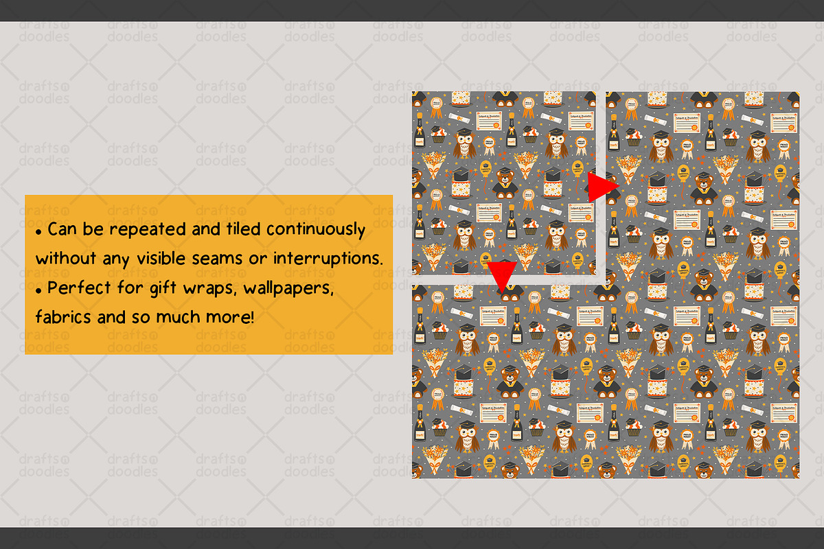 Graduation Clipart and Patterns, a Pattern Graphic by Drafts n Doodles (Photo 10 of 11)
