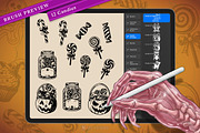 Halloween 209 Stamps Collection, a Brush Add-On by vectstudio (Thumbnail 4 of 39)