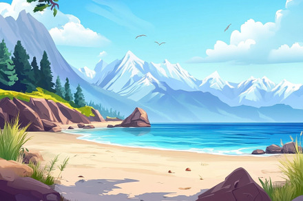 Majestic beach and mountain landscap, a Photo by Iftikhar Alam