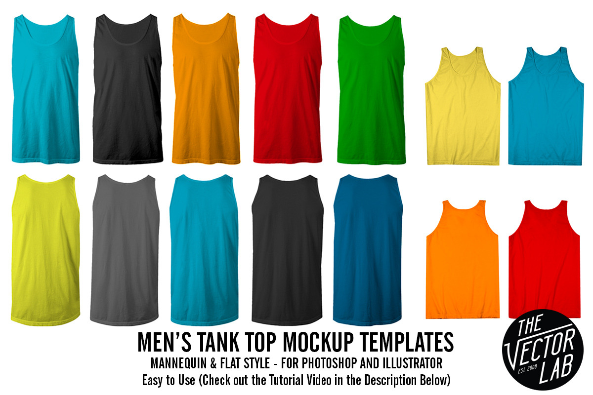 Tank Top Mockup Templates - PSD & AI, a Shirt Mockup by TheVectorLab (Photo 3 of 3)