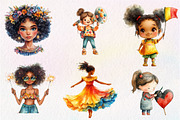 Cute Juneteenth Afro Girl Clipart, an Illustration by CreationArt (Thumbnail 5 of 9)
