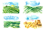 Watercolor Organic Farm, a Food Illustration by Vikeriya (Thumbnail 4 of 7)