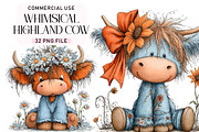 Whimsical Highland Cow Clipart, a Seasonal Illustration by Daily.Designs (Thumbnail 1 of 3)