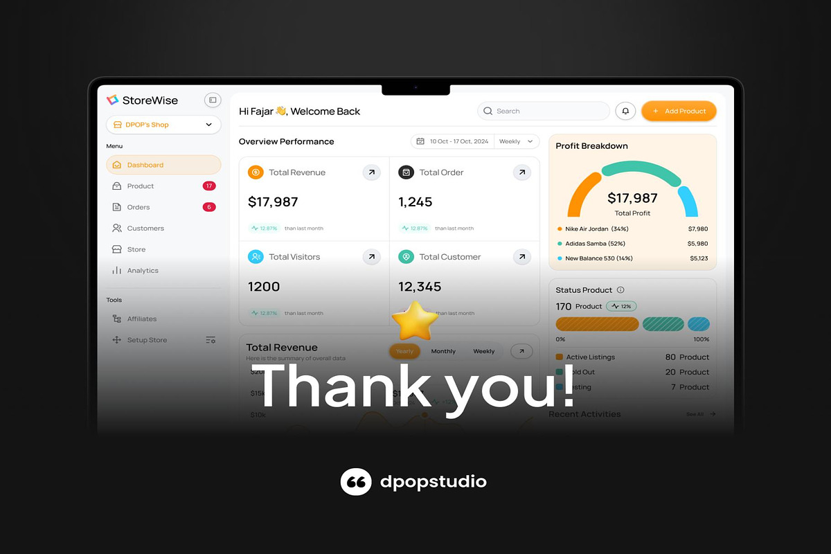 StoreWise Store Management Dashboard, an UI Kit Template by Creative Perspective (Photo 8 of 8)