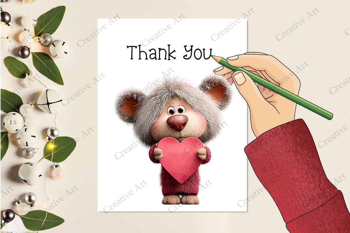 Whimsical Valentine Teddy Bear Clipa, an Illustration by Creative Art (Photo 7 of 9)
