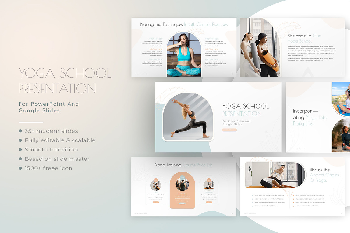Yoga School Presentation Template, a Presentation Template by SlideStack (Photo 1 of 5)