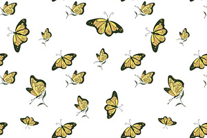 Colored Doodle Butterfly Pattern