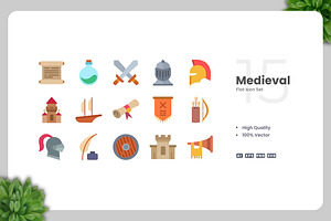 Medieval Flat Icons, an Icon by Upnowgraphic