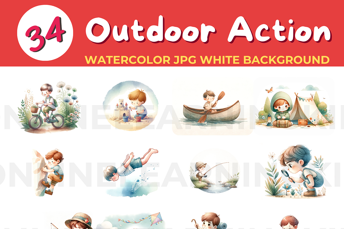 Outdoor Action watercolor JPG white, a Sport Illustration by John_Walker (Photo 2 of 2)