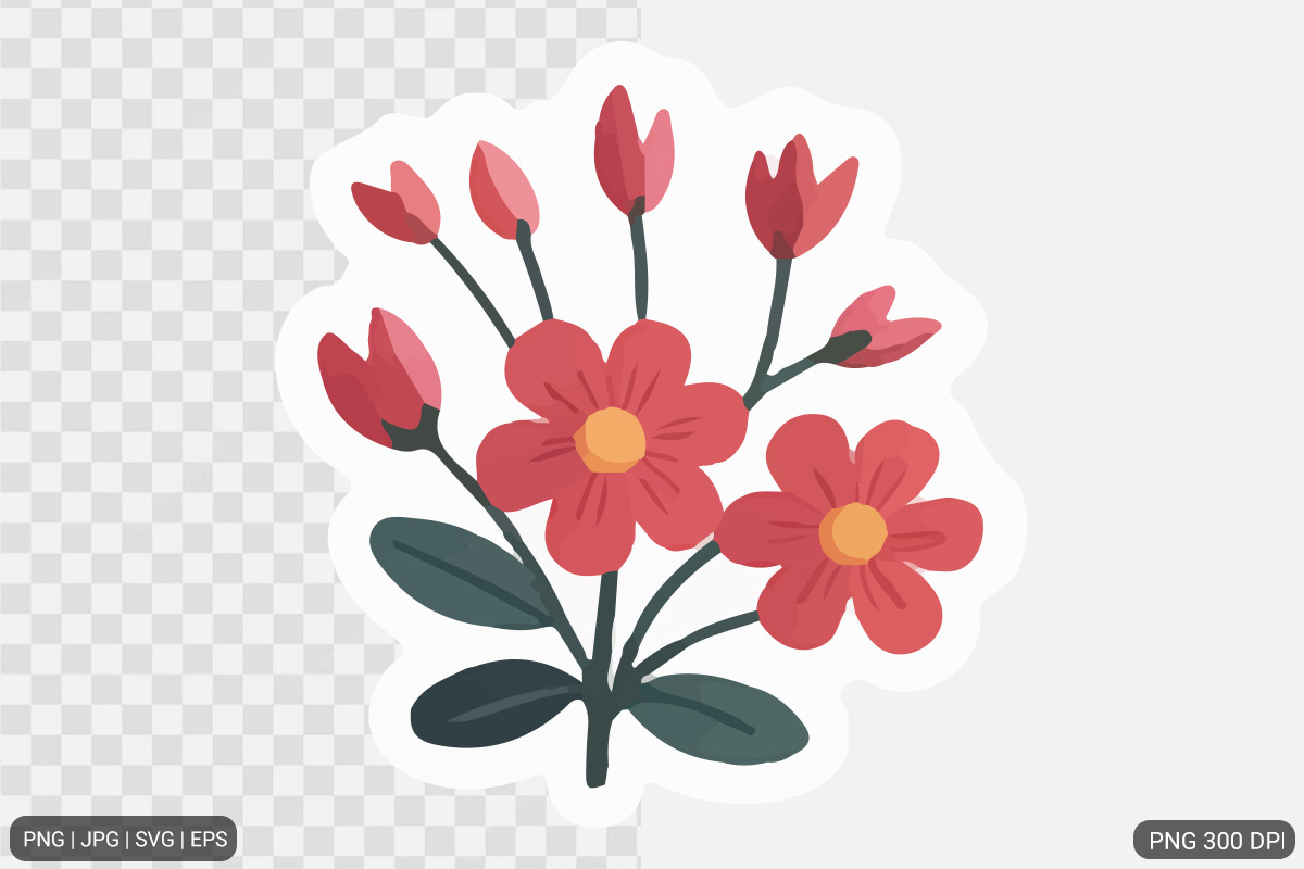 Cute Flower Sticker Design Bundle, an Illustration by Actual Pixel (Photo 15 of 26)