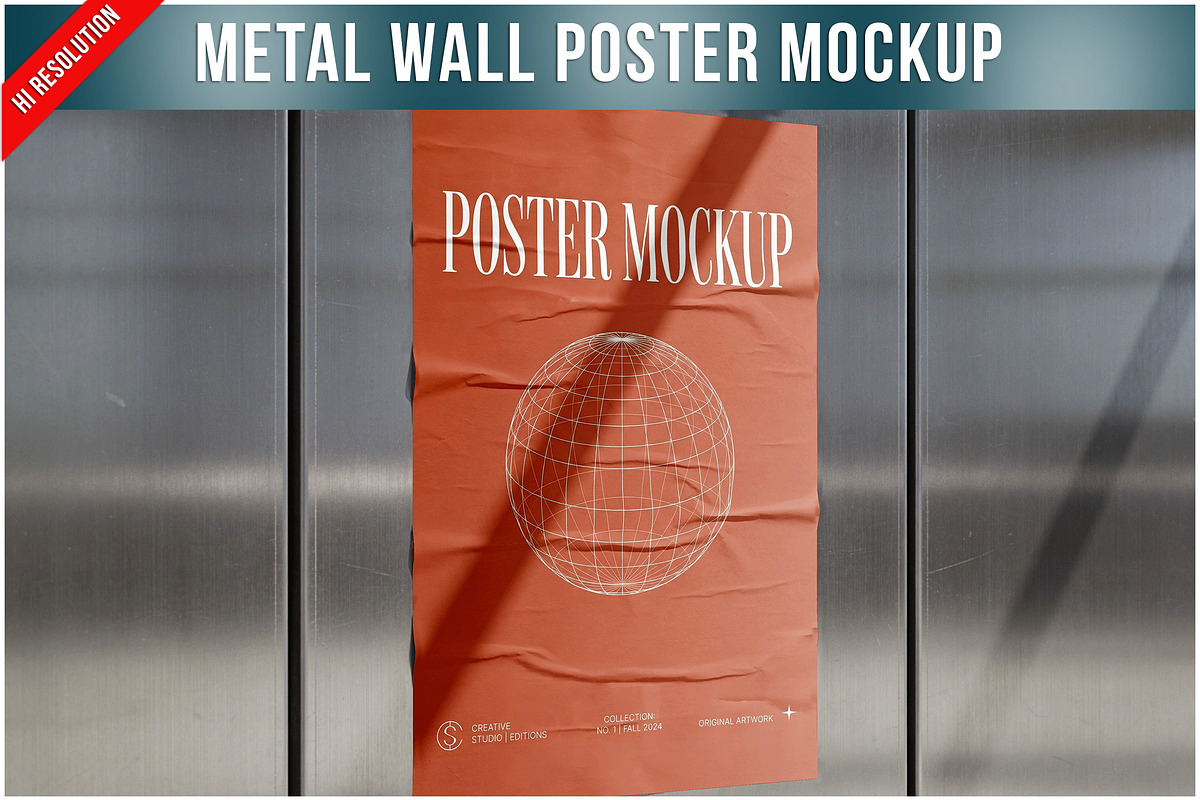 Metal Wall Poster PSD, a Product Mockup by Bruno's Shop (Photo 1 of 3)