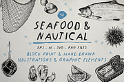 Seafood and Nautical Illustrations, a Food Illustration by Paper Curls Design (Thumbnail 1 of 6)