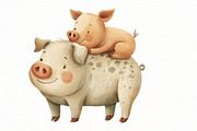 Pig Mother's Day pig Clipart, an Illustration by Designworld (Thumbnail 5 of 8)