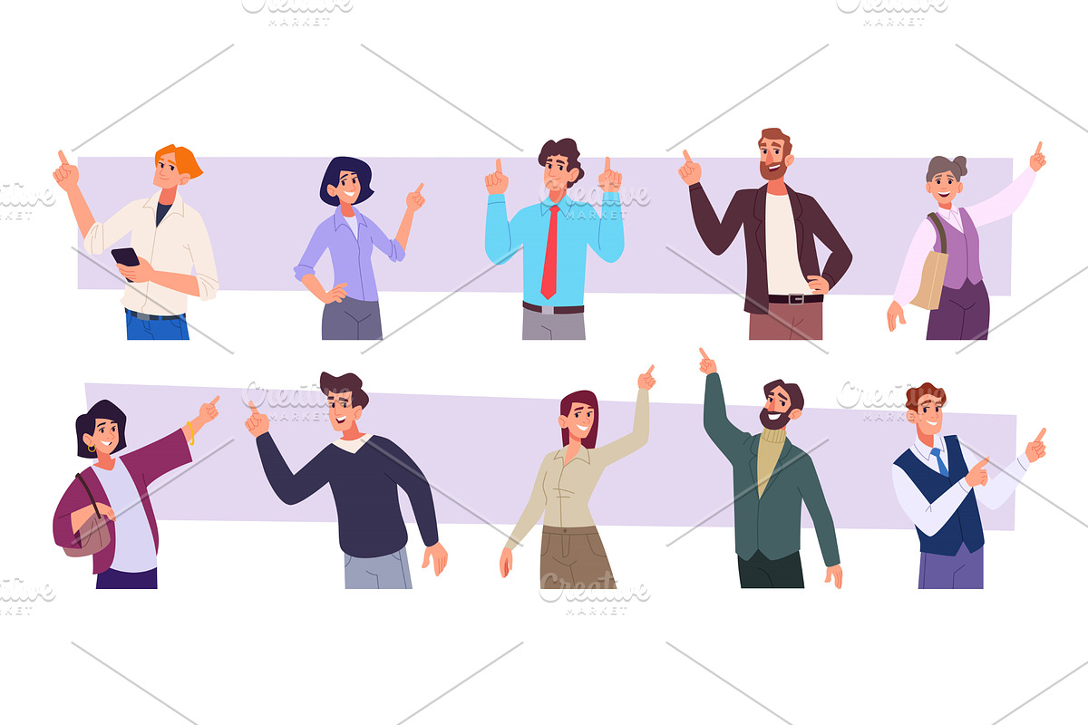 People pointing. Business characters, a Person Illustration by Onyx