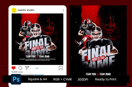 Sport Poster and Instagram Template, a Poster Template by Samtiv Studio