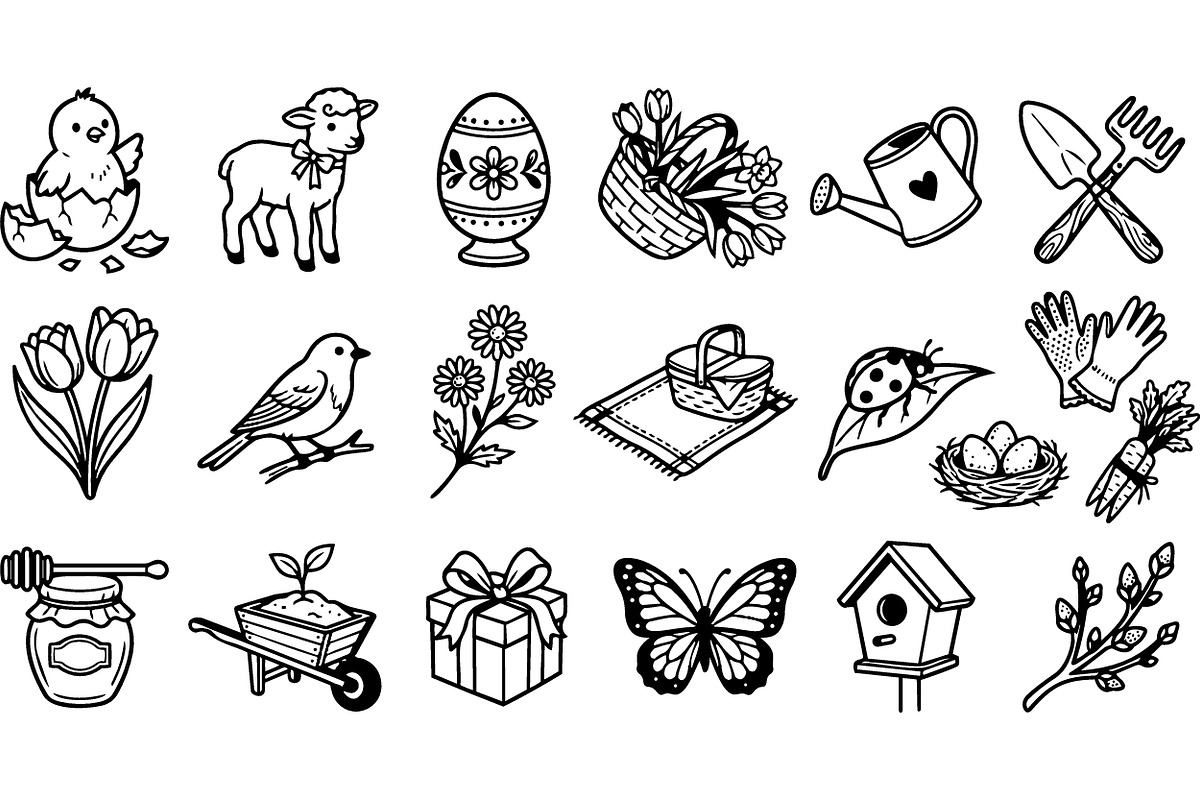Spring Garden Clipart Collection, an Illustration by designvectx (Photo 2 of 3)