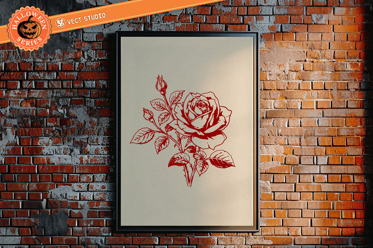 20 Halloween Rose Stamp Brushes, a Brush Add-On by vectstudio (Photo 9 of 10)
