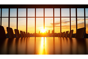 Modern conference room with, an Architecture Photo by Lermont51