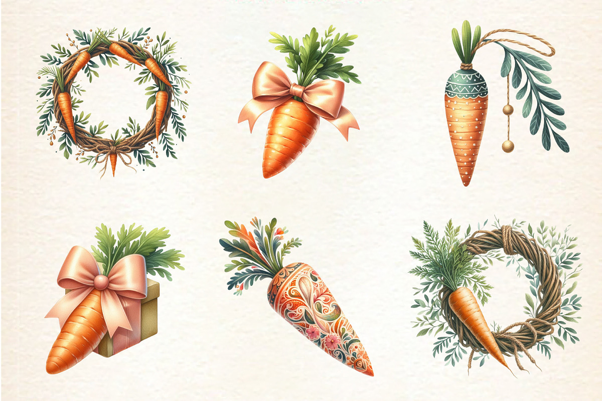 Easter Carrot Clipart, an Illustration by DreamArtGraphic (Photo 2 of 4)