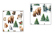 Watercolor forest animals clipart, an Object Graphic by KomtsyanTatyanaArt (Thumbnail 7 of 10)