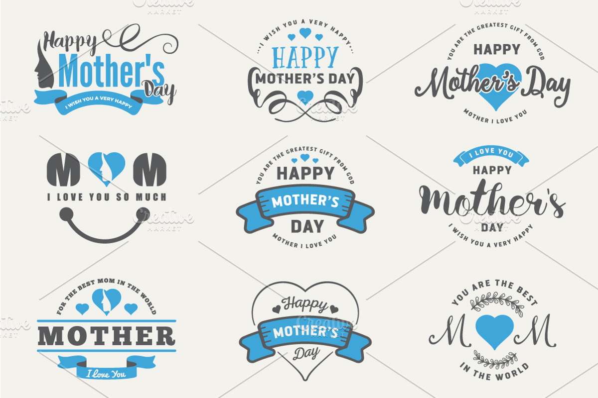 Mother’s Day Badges and Labels, an Object Graphic by Raftel (Photo 2 of 2)